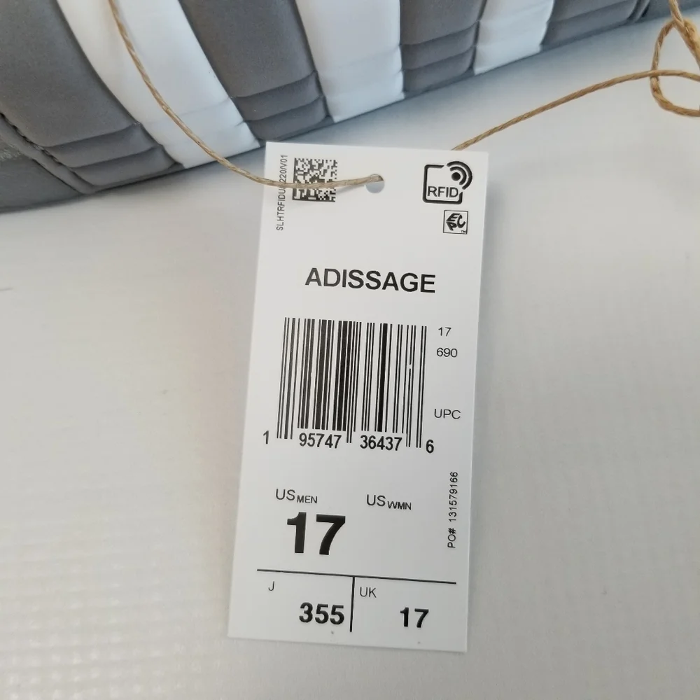 Adidas Addisage Slide Band Sandals Adjustable Size 17